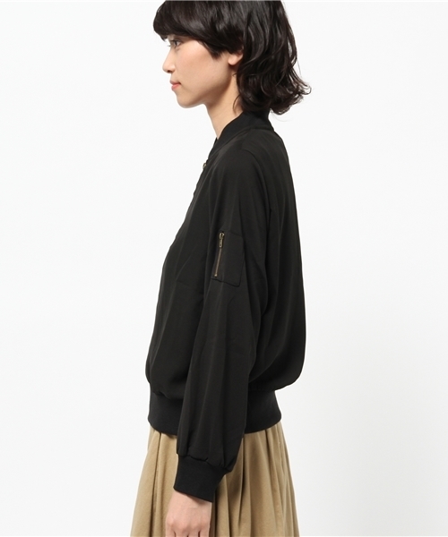 CAPRICIEUX LE'MAGE（カプリシューレマージュ）の「シフォンMA-1（ブルゾン・レディース・ホワイト/グリーン/ブラック・FREE）」の13枚目の写真