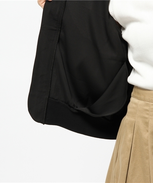 CAPRICIEUX LE'MAGE（カプリシューレマージュ）の「シフォンMA-1（ブルゾン・レディース・ホワイト/グリーン/ブラック・FREE）」の4枚目の写真