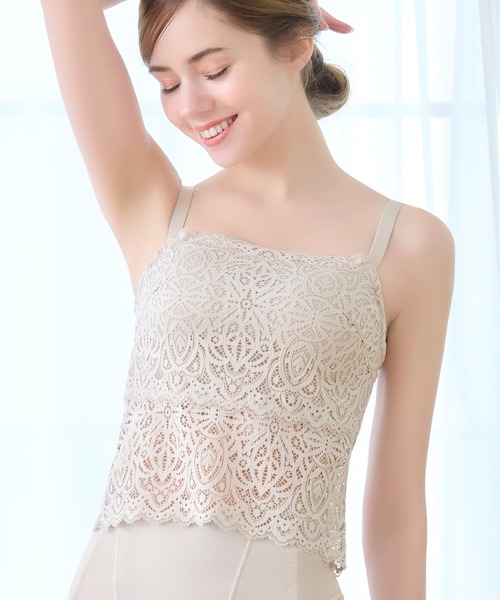 BRADELIS NEWYORK(ブラデリスニューヨーク)の「はくだけ簡単!レーシーロングブラ24 カヤビューティーラボ ブラデリス 補正下着 補整 ブラレット(ブラジャー・レディース・チャコール/ブルー/グレイッシュベージュ/ピンクベージュ・LL/L/M/S/3L)」の3枚目の写真