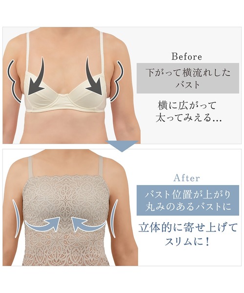 BRADELIS NEWYORK(ブラデリスニューヨーク)の「はくだけ簡単!レーシーロングブラ24 カヤビューティーラボ ブラデリス 補正下着 補整 ブラレット(ブラジャー・レディース・チャコール/ブルー/グレイッシュベージュ/ピンクベージュ・LL/L/M/S/3L)」の17枚目の写真