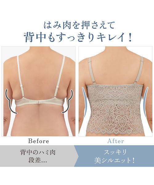 BRADELIS NEWYORK(ブラデリスニューヨーク)の「はくだけ簡単!レーシーロングブラ24 カヤビューティーラボ ブラデリス 補正下着 補整 ブラレット(ブラジャー・レディース・チャコール/ブルー/グレイッシュベージュ/ピンクベージュ・LL/L/M/S/3L)」の18枚目の写真