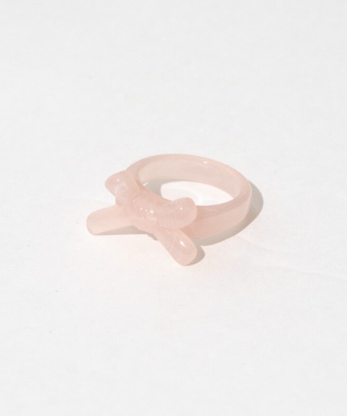 flower(フラワー)の「ジェリーリボンリング(リング・レディース・ピンク/アイボリー・FREE)」の5枚目の写真
