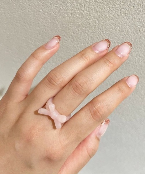 flower(フラワー)の「ジェリーリボンリング(リング・レディース・ピンク/アイボリー・FREE)」の6枚目の写真