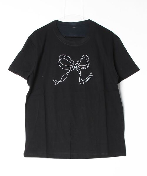 FREE STYLISTS(フリー スタイリスト)の「YUGA_YGMC リボンプリント Tシャツ(Tシャツ/カットソー・レディース・ブラック/ホワイト・FREE)」の22枚目の写真