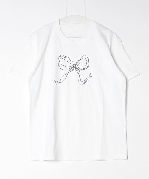 FREE STYLISTS(フリー スタイリスト)の「YUGA_YGMC リボンプリント Tシャツ(Tシャツ/カットソー・レディース・ブラック/ホワイト・FREE)」の8枚目の写真