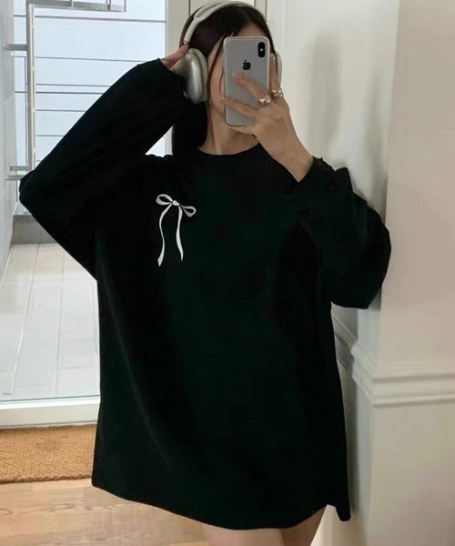 セール】リボンプリントロンT（Tシャツ/カットソー）｜LYEON