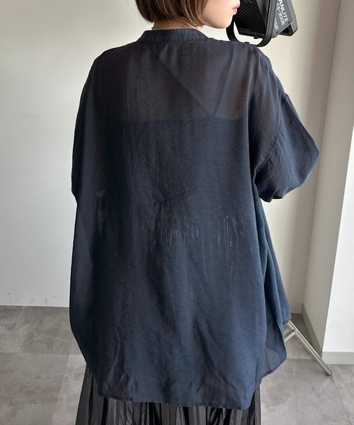 apres jour mignon(アプレジュールミニョン)の「袖ボリュームシアーシャツ【ZOZOTOWN限定アイテム】(シャツ/ブラウス・レディース・オフホワイト/グレー/グレイッシュベージュ/ブラック/ネイビー/グリーン/ピンク・X-LARGE/フリー)」の16枚目の写真