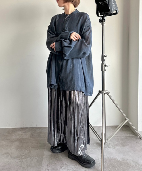 apres jour mignon(アプレジュールミニョン)の「袖ボリュームシアーシャツ【ZOZOTOWN限定アイテム】(シャツ/ブラウス・レディース・オフホワイト/グレー/グレイッシュベージュ/ブラック/ネイビー/グリーン/ピンク・X-LARGE/フリー)」の18枚目の写真
