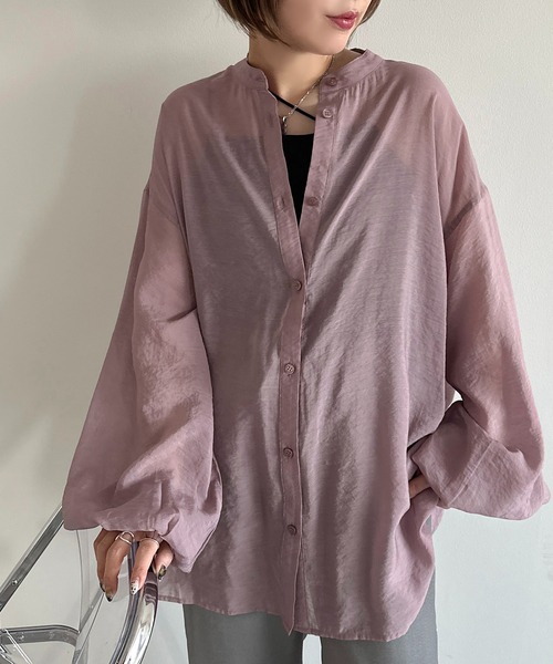 apres jour mignon(アプレジュールミニョン)の「袖ボリュームシアーシャツ【ZOZOTOWN限定アイテム】(シャツ/ブラウス・レディース・オフホワイト/グレー/グレイッシュベージュ/ブラック/ネイビー/グリーン/ピンク・X-LARGE/フリー)」の20枚目の写真