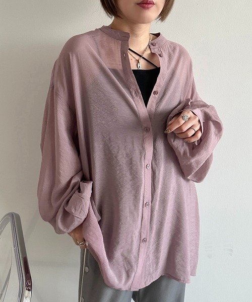 apres jour mignon(アプレジュールミニョン)の「袖ボリュームシアーシャツ【ZOZOTOWN限定アイテム】(シャツ/ブラウス・レディース・オフホワイト/グレー/グレイッシュベージュ/ブラック/ネイビー/グリーン/ピンク・X-LARGE/フリー)」の22枚目の写真