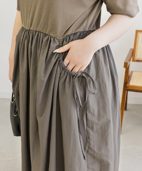 CLETTE(クレット)の「ナイロンドッキングワンピース(ワンピース・レディース・カーキ/ブラック/ネイビー・LL/3L/4L)」の16枚目の写真