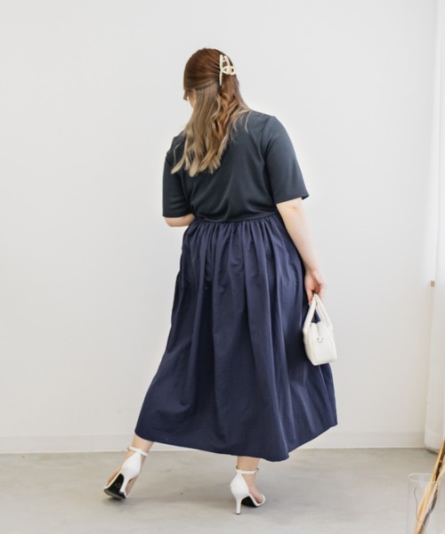 CLETTE(クレット)の「ナイロンドッキングワンピース(ワンピース・レディース・カーキ/ブラック/ネイビー・LL/3L/4L)」の19枚目の写真