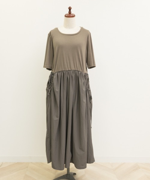 CLETTE(クレット)の「ナイロンドッキングワンピース(ワンピース・レディース・カーキ/ブラック/ネイビー・LL/3L/4L)」の10枚目の写真