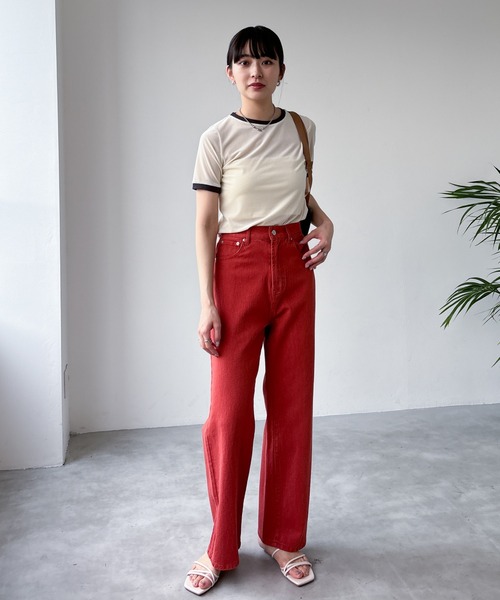 EPIMI E'PIMMY（エピミエピミー）の「シアーベロアリンガーTシャツ（Tシャツ/カットソー・レディース・アイボリー/グリーン/グレー・MEDIUM）」の4枚目の写真