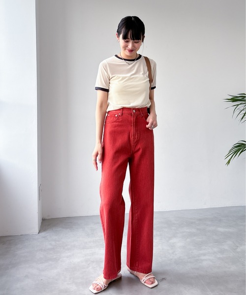 EPIMI E'PIMMY（エピミエピミー）の「シアーベロアリンガーTシャツ（Tシャツ/カットソー・レディース・アイボリー/グリーン/グレー・MEDIUM）」の15枚目の写真