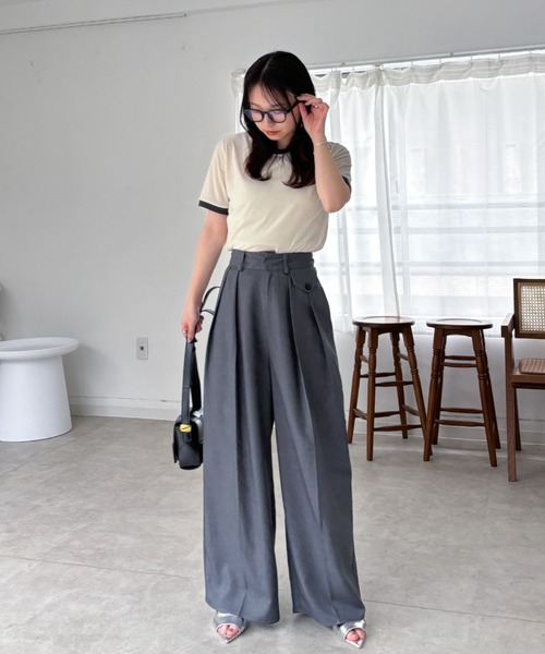 EPIMI E'PIMMY（エピミエピミー）の「シアーベロアリンガーTシャツ（Tシャツ/カットソー・レディース・アイボリー/グリーン/グレー・MEDIUM）」の20枚目の写真