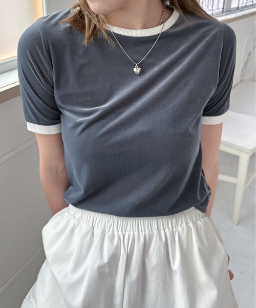 セール】シアーベロアリンガーTシャツ（Tシャツ/カットソー