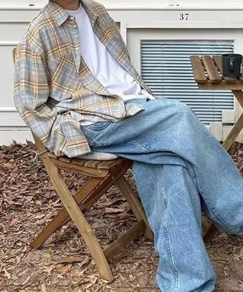 NOWLE（ノウル）の「【NOWLE】オンブレチェック ブロックチェック 長袖シャツ（シャツ/ブラウス・メンズ・ブルー/レッド/イエロー・MEDIUM/LARGE）」の13枚目の写真