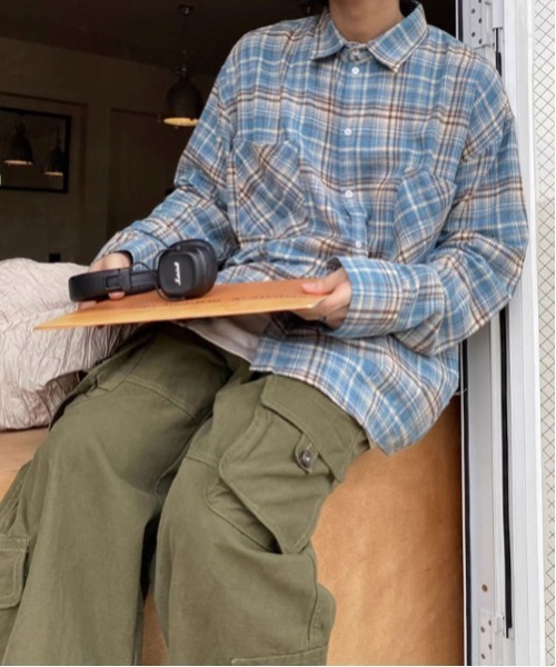 NOWLE（ノウル）の「【NOWLE】オンブレチェック ブロックチェック 長袖シャツ（シャツ/ブラウス・メンズ・ブルー/レッド/イエロー・MEDIUM/LARGE）」の5枚目の写真