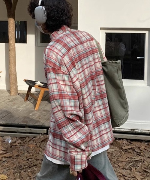 NOWLE（ノウル）の「【NOWLE】オンブレチェック ブロックチェック 長袖シャツ（シャツ/ブラウス・メンズ・ブルー/レッド/イエロー・MEDIUM/LARGE）」の15枚目の写真