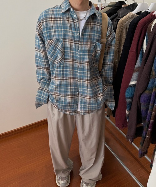 NOWLE（ノウル）の「【NOWLE】オンブレチェック ブロックチェック 長袖シャツ（シャツ/ブラウス・メンズ・ブルー/レッド/イエロー・MEDIUM/LARGE）」の7枚目の写真