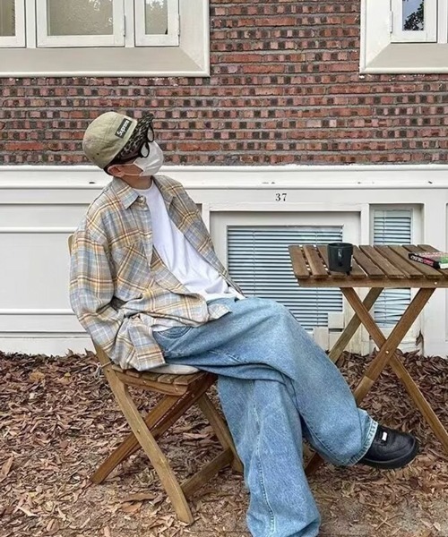 NOWLE（ノウル）の「【NOWLE】オンブレチェック ブロックチェック 長袖シャツ（シャツ/ブラウス・メンズ・ブルー/レッド/イエロー・MEDIUM/LARGE）」の11枚目の写真