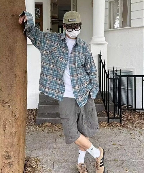 NOWLE（ノウル）の「【NOWLE】オンブレチェック ブロックチェック 長袖シャツ（シャツ/ブラウス・メンズ・ブルー/レッド/イエロー・MEDIUM/LARGE）」の8枚目の写真