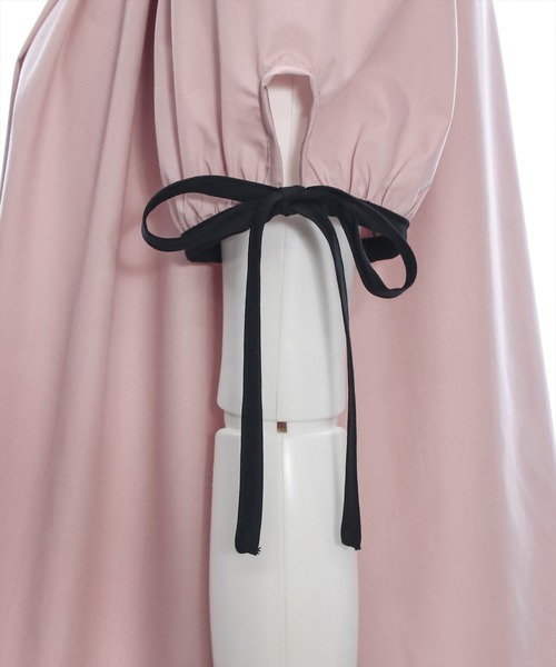 clear(クリア)の「配色フリルネックタックブラウス≪2024SS≫(シャツ/ブラウス・レディース・ピンク/ブラック/オフホワイト・F)」の11枚目の写真