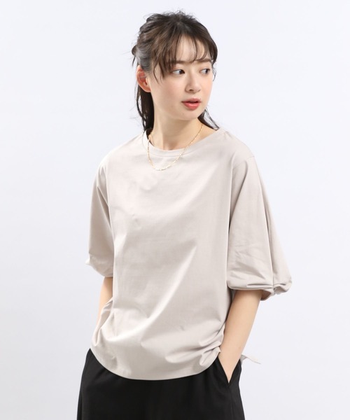 GLOBAL WORK Smile Seed Store（グローバルワーク スマイルシードストア）の「冷感袖タックＴシャツ半袖/102729（Tシャツ/カットソー・レディース・ブラック/チャコール/ライトブルー/ベージュ/オフホワイト・MEDIUM/SMALL/X-LARGE/LARGE）」の20枚目の写真