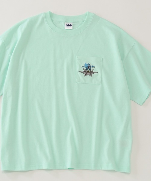 Tom＆Jerry（トムアンドジェリー）の「【Tom & Jerry/トム & ジェリー】アートワークデザイン ワイド 半袖ポケットTシャツ（Tシャツ/カットソー・レディース・グリーン/ミント/クリーム/杢グレー・L/M）」の4枚目の写真