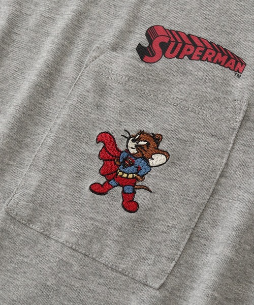 Tom＆Jerry（トムアンドジェリー）の「【Tom & Jerry/トム & ジェリー】アートワークデザイン ワイド 半袖ポケットTシャツ（Tシャツ/カットソー・レディース・グリーン/ミント/クリーム/杢グレー・L/M）」の8枚目の写真