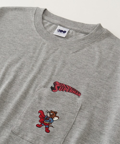 Tom＆Jerry（トムアンドジェリー）の「【Tom & Jerry/トム & ジェリー】アートワークデザイン ワイド 半袖ポケットTシャツ（Tシャツ/カットソー・レディース・グリーン/ミント/クリーム/杢グレー・L/M）」の9枚目の写真