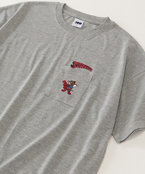 Tom＆Jerry（トムアンドジェリー）の「【Tom & Jerry/トム & ジェリー】アートワークデザイン ワイド 半袖ポケットTシャツ（Tシャツ/カットソー・レディース・グリーン/ミント/クリーム/杢グレー・L/M）」の10枚目の写真