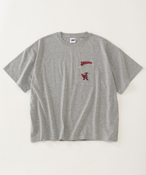 Tom＆Jerry（トムアンドジェリー）の「【Tom & Jerry/トム & ジェリー】アートワークデザイン ワイド 半袖ポケットTシャツ（Tシャツ/カットソー・レディース・グリーン/ミント/クリーム/杢グレー・L/M）」の14枚目の写真
