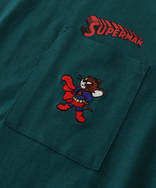 Tom＆Jerry（トムアンドジェリー）の「【Tom & Jerry/トム & ジェリー】アートワークデザイン ワイド 半袖ポケットTシャツ（Tシャツ/カットソー・レディース・グリーン/ミント/クリーム/杢グレー・L/M）」の15枚目の写真