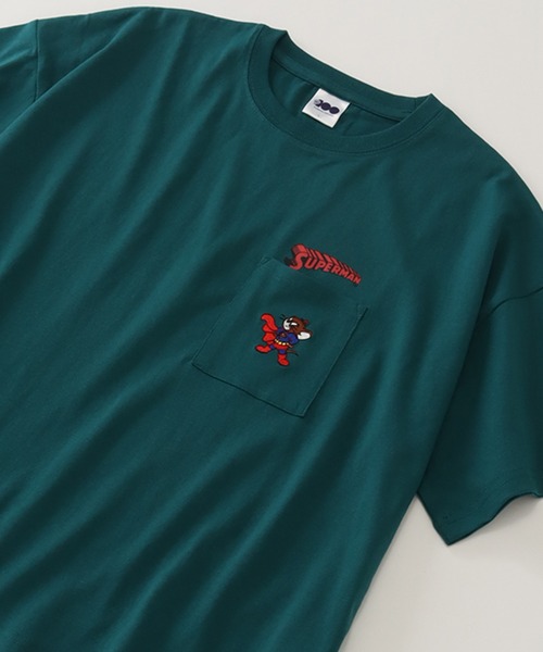 Tom＆Jerry（トムアンドジェリー）の「【Tom & Jerry/トム & ジェリー】アートワークデザイン ワイド 半袖ポケットTシャツ（Tシャツ/カットソー・レディース・グリーン/ミント/クリーム/杢グレー・L/M）」の16枚目の写真