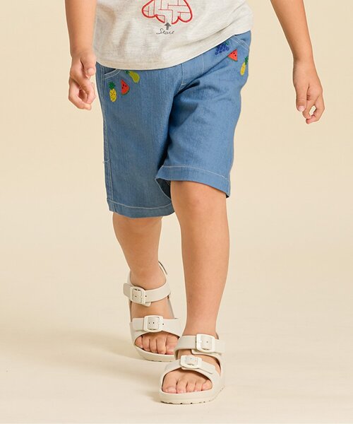 BIT'Z(ビッツ)の「フルーツ刺繍入りストレッチパンツ(その他パンツ・キッズ・マスタード/サックスブルー・120/110/100/95/90/80)」の2枚目の写真