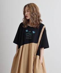EMAGO ロゴ刺繍ワンピース