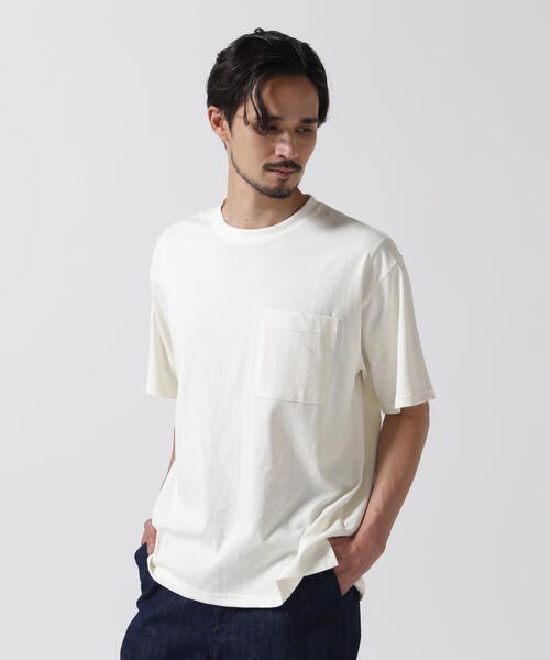 BEAVER（ビーバー）の「BAEXFATE/べクスフェイト　 防汚機能天竺カット（Tシャツ/カットソー・メンズ・ホワイト/チャコールグレー/ベージュ/パープル・XL/M/L）」の6枚目の写真