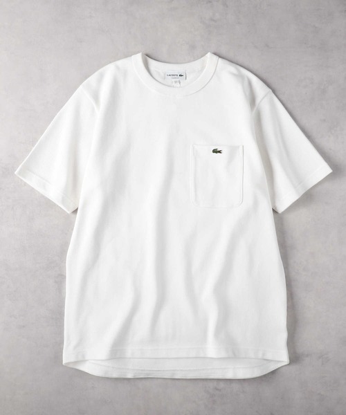 LACOSTE(ラコステ)の「LACOSTE(ラコステ)カノコポケTシャツ(Tシャツ/カットソー・メンズ・オフホワイト/ダークベージュ/ブラック・S/M/L)」の1枚目の写真