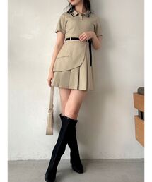 dazzlin | ポロライクプリーツミニワンピース(ワンピース)