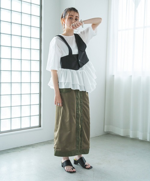 bohmal(ボマール)の「ショートアシンメトリービスチェベスト(ベスト・レディース・ブラック・FREE)」の7枚目の写真