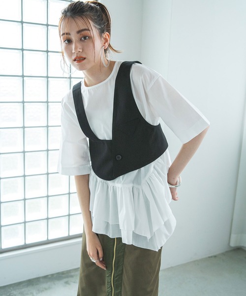 bohmal(ボマール)の「ショートアシンメトリービスチェベスト(ベスト・レディース・ブラック・FREE)」の8枚目の写真
