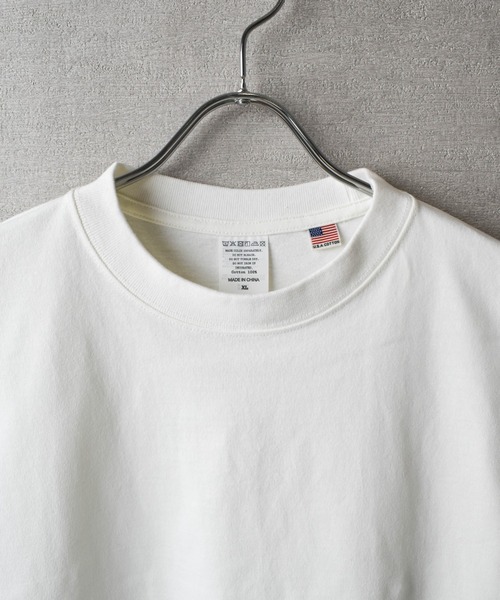 CROSS & STITCH（クロスステッチ）の「【FEW1】【CROSS & STITCH/クロスアンドステッチ】8.1oz USAコットン Tシャツ（Tシャツ/カットソー・メンズ・サンドベージュ/ナチュラル/ダークグリーン/ブラック/ホワイト・MEDIUM/LARGE/X-LARGE）」の7枚目の写真