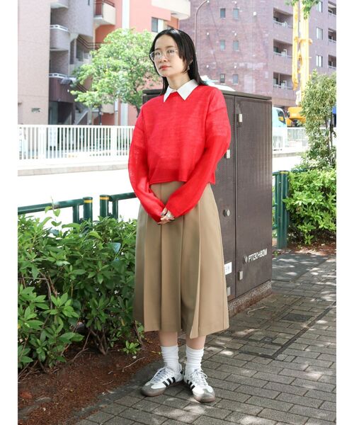 Ungrid（アングリッド）の「ミドル丈プリーツスカート（スカート・レディース・キャメル/グレー・FREE）」の5枚目の写真