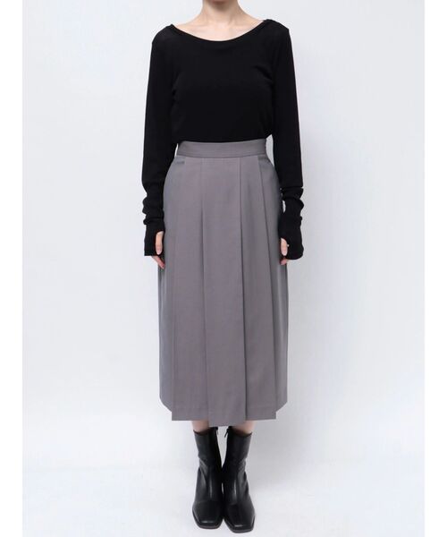 Ungrid（アングリッド）の「ミドル丈プリーツスカート（スカート・レディース・キャメル/グレー・FREE）」の17枚目の写真