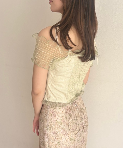 ME COUTURE(ミークチュール)の「manywayフルールレーストップス(その他トップス・レディース・ライトグリーン/ブラック/アイボリー/ピンクベージュ・FREE)」の9枚目の写真