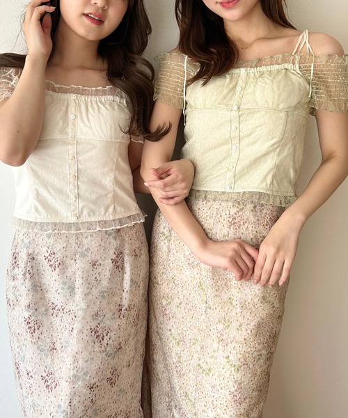 ME COUTURE(ミークチュール)の「manywayフルールレーストップス(その他トップス・レディース・ライトグリーン/ブラック/アイボリー/ピンクベージュ・FREE)」の11枚目の写真