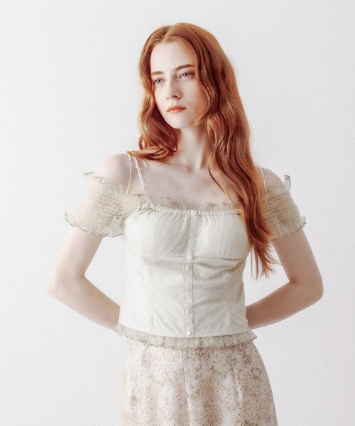 ME COUTURE(ミークチュール)の「manywayフルールレーストップス(その他トップス・レディース・ライトグリーン/ブラック/アイボリー/ピンクベージュ・FREE)」の21枚目の写真