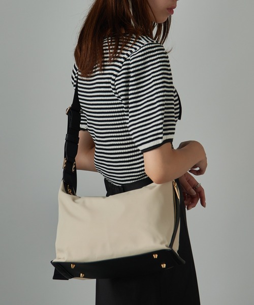 MIAN （ミアン）の「【MIAN】ナイロンショルダーバッグ / 2241-158-1（ショルダーバッグ・レディース・ブラック/ホワイト・FREE）」の10枚目の写真